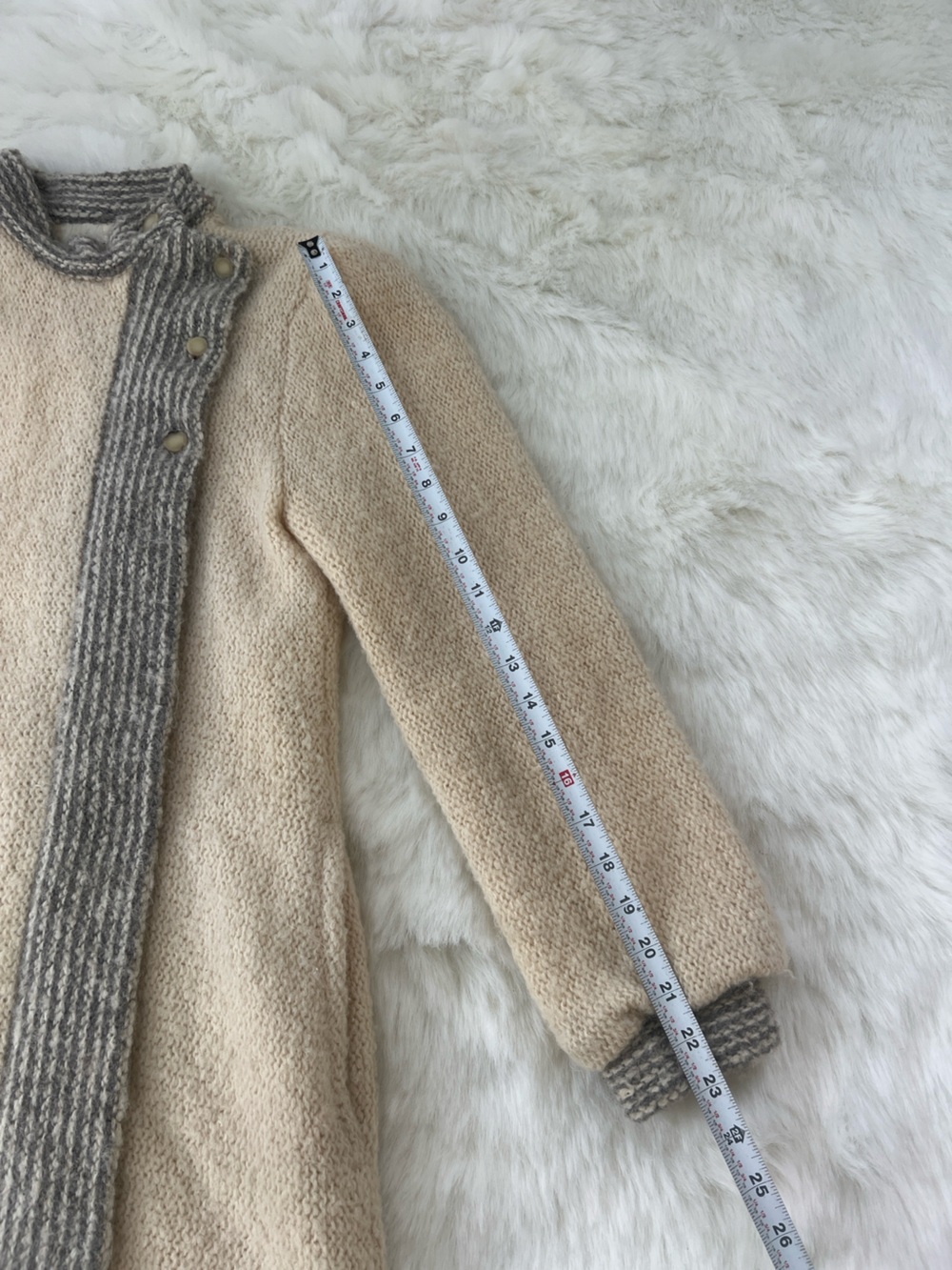 Pure Virgin Wool Tundra Jacket Made in Canada ,Vintage Ivory Jacket with Gray - Picture 13 of 13